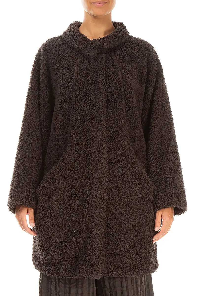 Forest Brown Teddy Cotton Coat 1