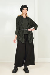 Forest Mist Check Gauze Linen Scarf 4