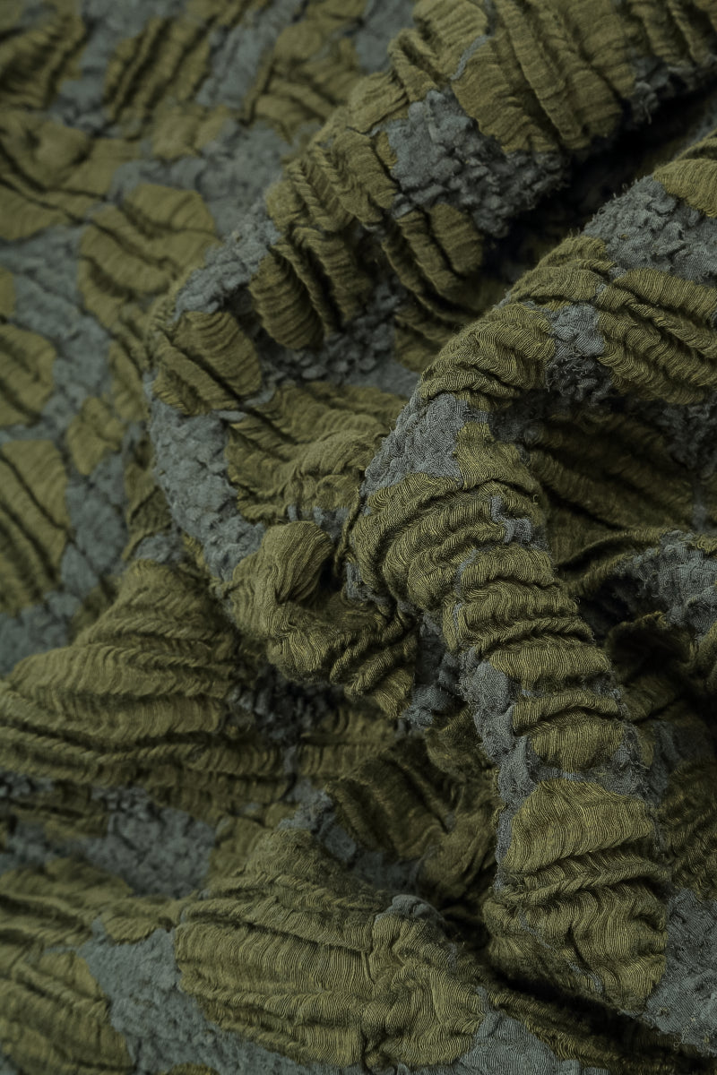 Forest Mist Circle Silk Linen Dress 5