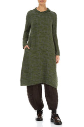Forest Mist Circle Silk Linen Dress 4