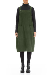 Forest Mist Linen Dungaree Dress 1