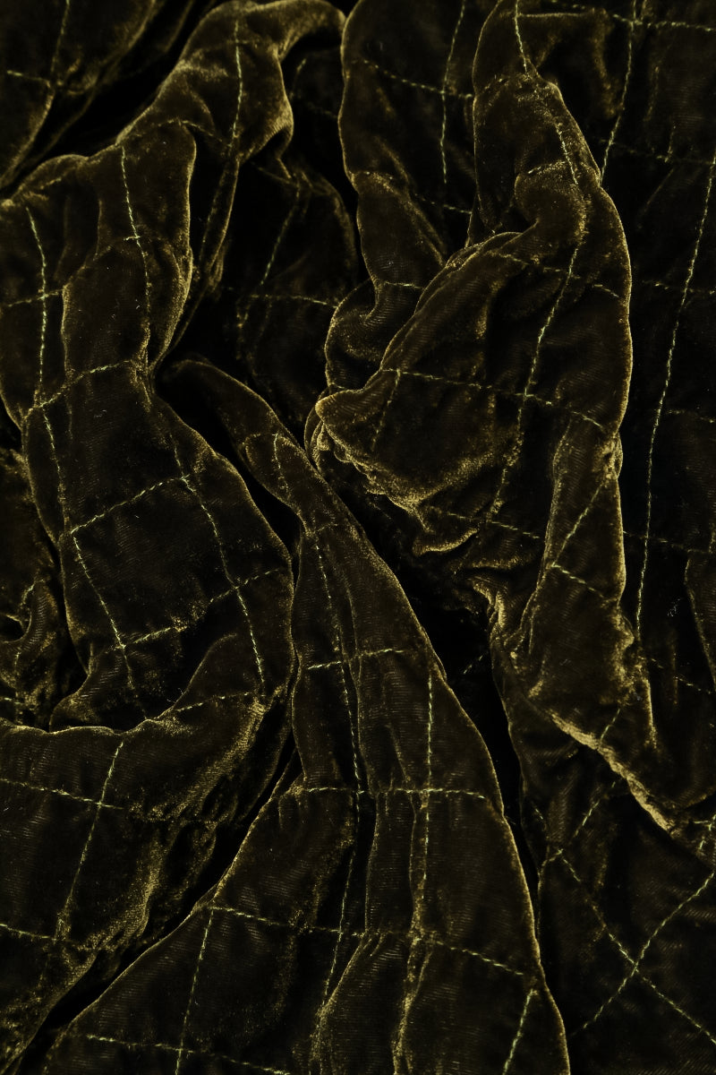 Forest Mist Pleated Silk Velvet Trousers