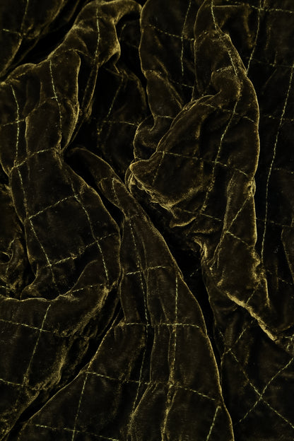 Forest Mist Pleated Silk Velvet Trousers