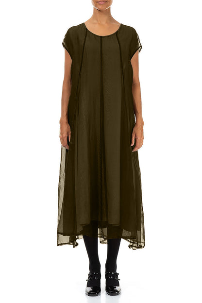 Forest Mist Silk Chiffon Dress 1