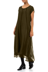 Forest Mist Silk Chiffon Dress 3