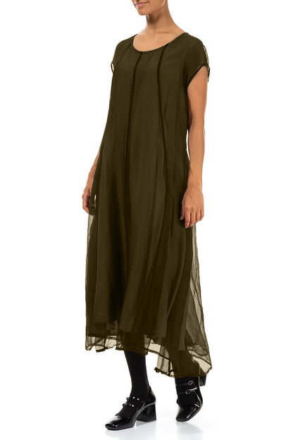 Forest Mist Silk Chiffon Dress 3