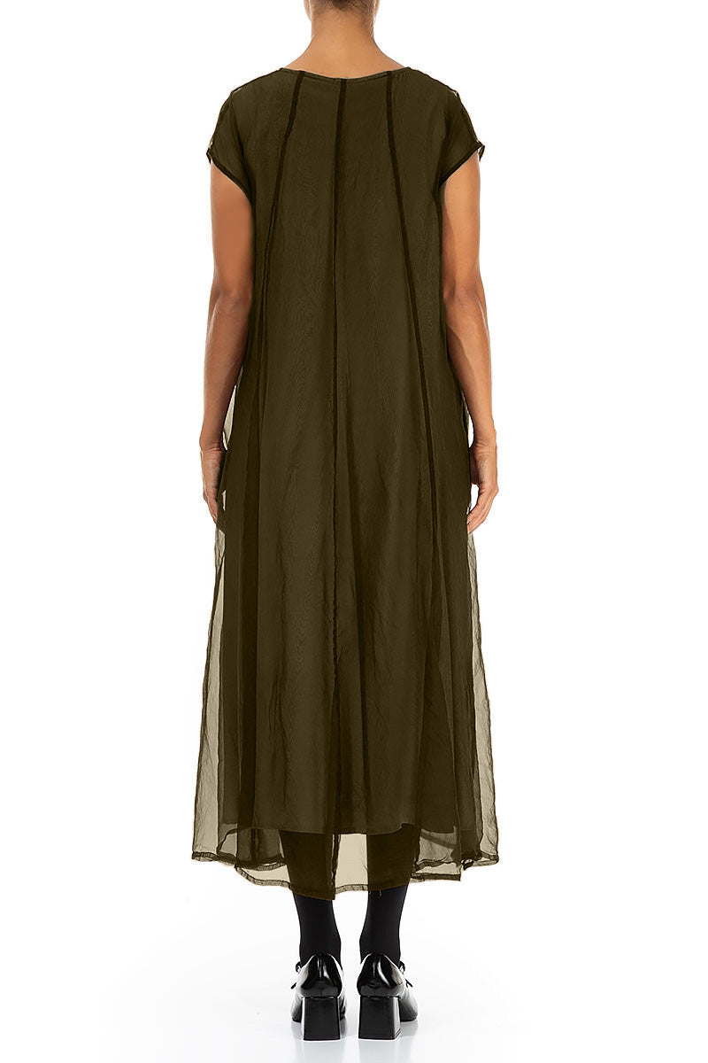 Forest Mist Silk Chiffon Dress 2