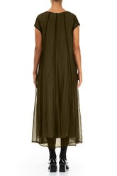 Forest Mist Silk Chiffon Dress 2