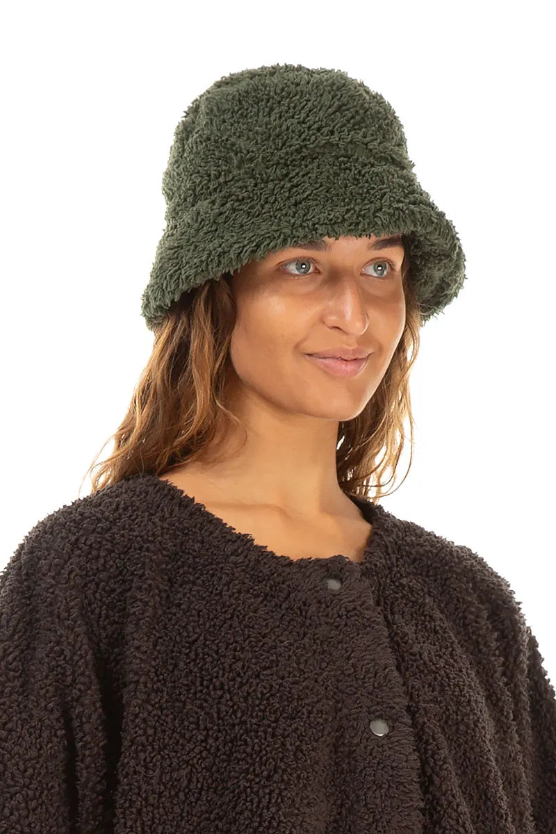 Forest Mist Teddy Cotton Bucket Hat 1