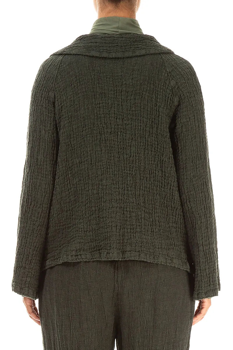 Forest Mist Textured Linen Jacket