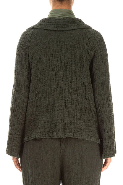 Forest Mist Textured Linen Jacket