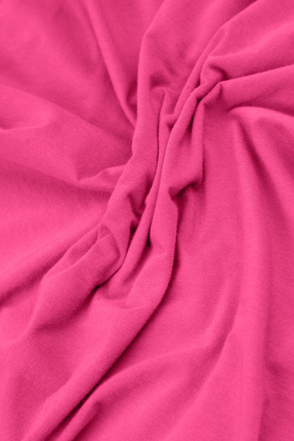 Top en coton fuchsia à ourlet effiloché
