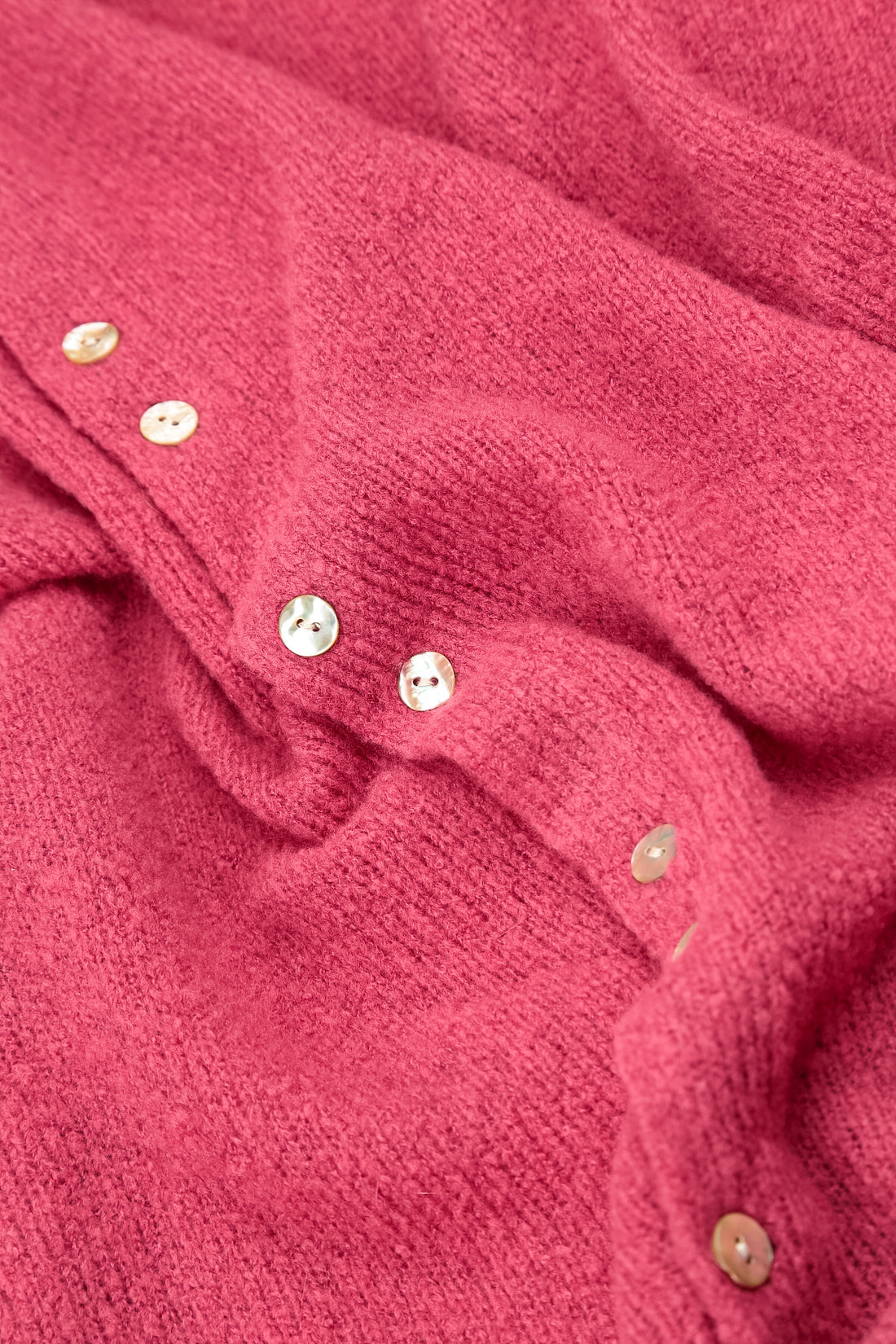 Frill Collar Berry Rose Wool Cardigan 6