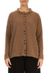 Frill Collar Caramel Wool Cardigan 1