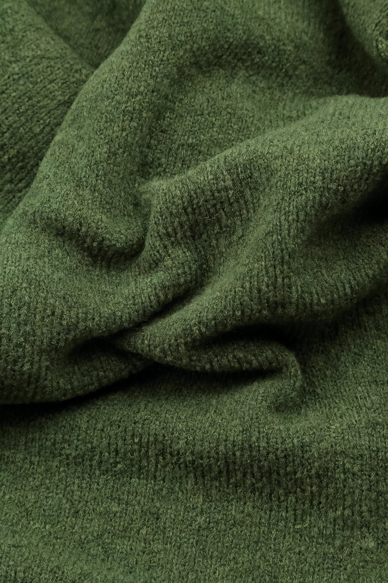 Frill Collar Dark Sage Wool Cardigan 5