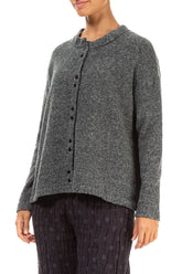 Frill Collar Grey Wool Cardigan 3