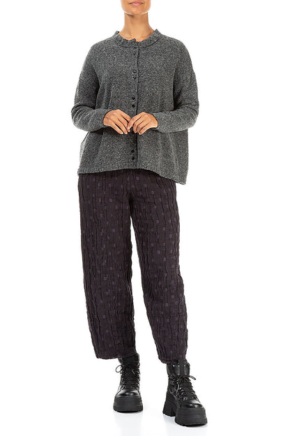 Frill Collar Grey Wool Cardigan 4