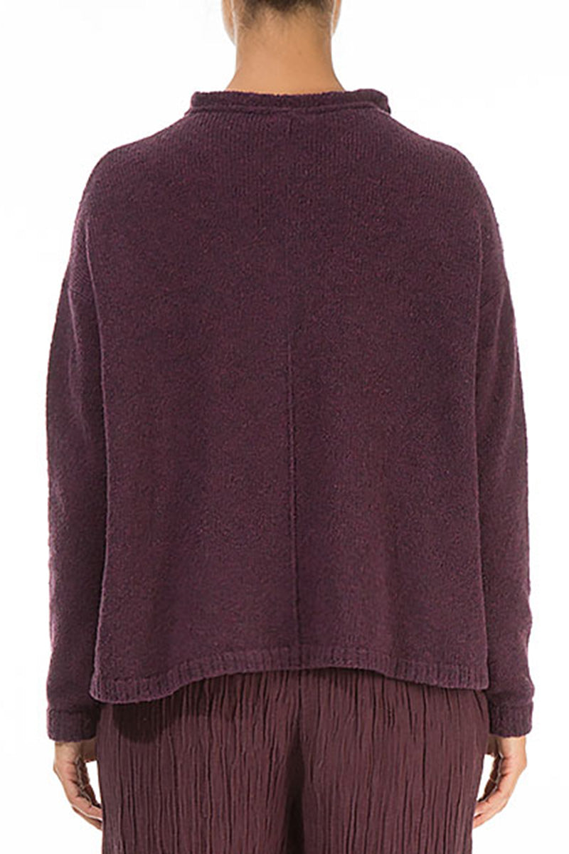 Strickjacke aus Maulbeerwolle mit Rüschenkragen
