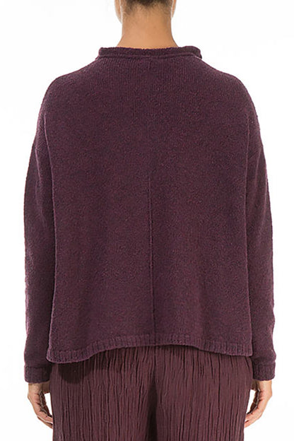 Strickjacke aus Maulbeerwolle mit Rüschenkragen