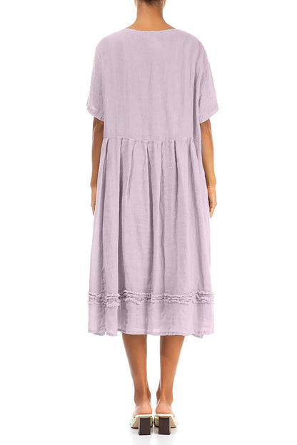 Frill Lilac Gauze Linen Dress 4
