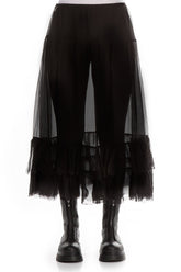 Frilled Black Silk Chiffon Underskirt 1