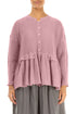 Frilled Hem Mauve Pink Linen Cardigan 1