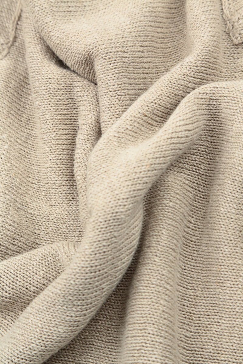 Frilled Hem Natural Linen Cardigan 5
