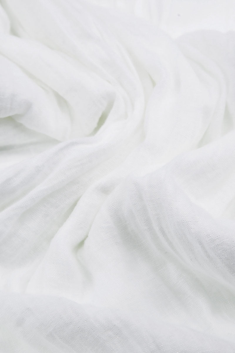 Frilled White Gauze Linen Blouse 5