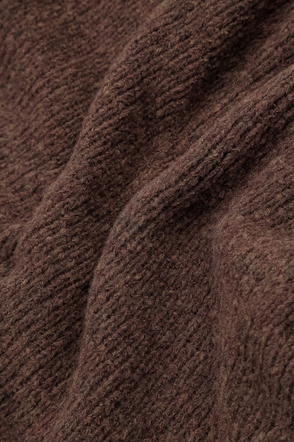 Gilet en laine marron à franges