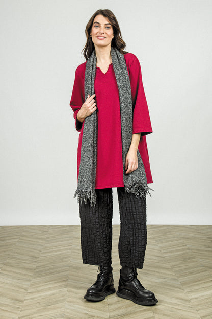Fringed Grey Mélange Cashmere Scarf 4