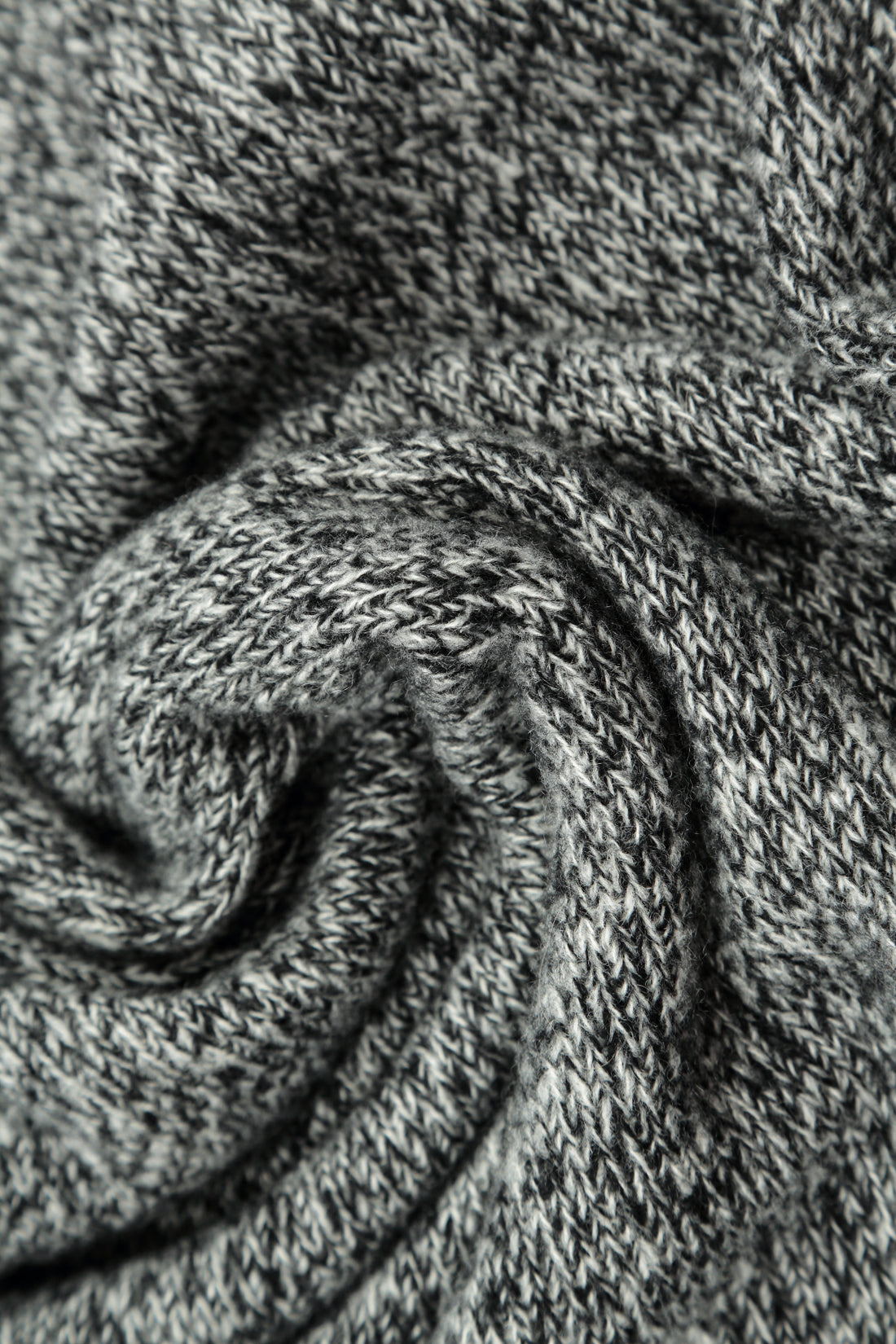 Fringed Grey Mélange Cashmere Scarf 6