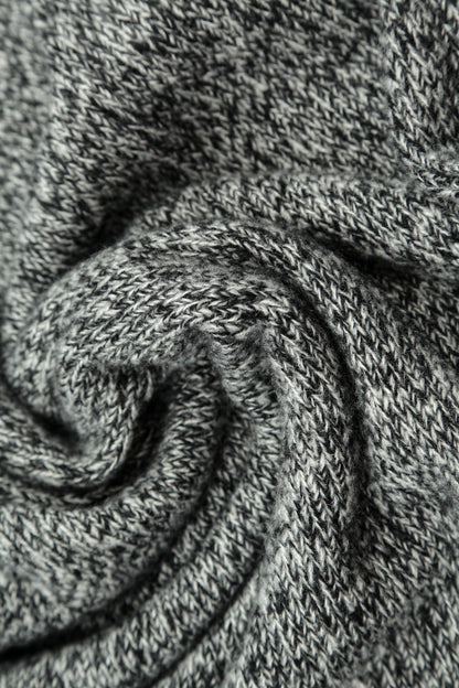 Fringed Grey Mélange Cashmere Scarf 6