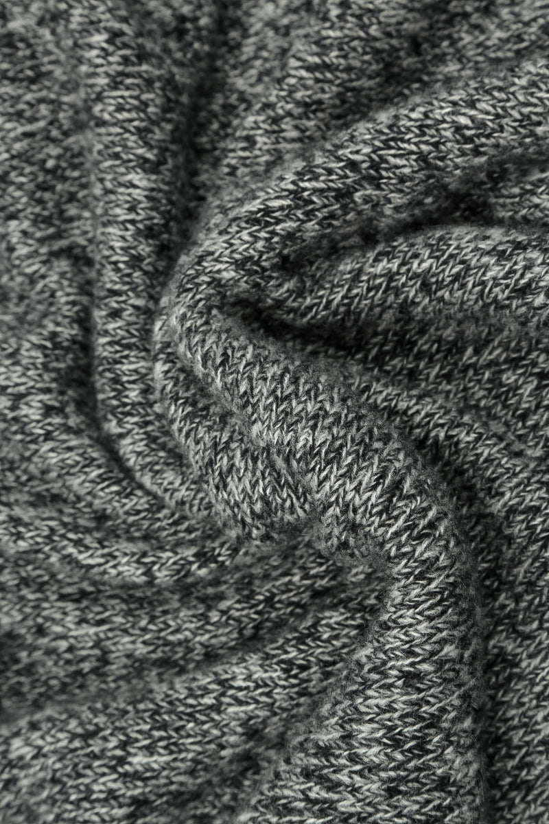 Fringed Grey Mélange Cashmere Scarf 5