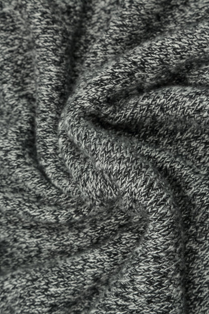 Fringed Grey Mélange Cashmere Sweater 5