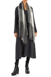 Fringed Grey Soft Cashmere Wool Scarf 2