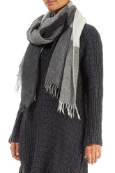 Fringed Grey Soft Cashmere Wool Scarf 3