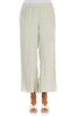 Fringed Flared Laurel Green Linen Trousers 1