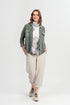 Front Pocket Sage Linen Cardigan 1