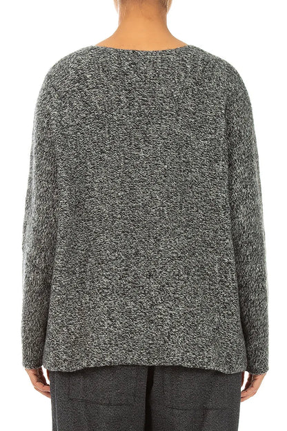 Pullover aus Kaschmir-Mélange in Grau mit vorderen Taschen