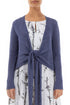 Front Tie Violet Linen Cardigan 1