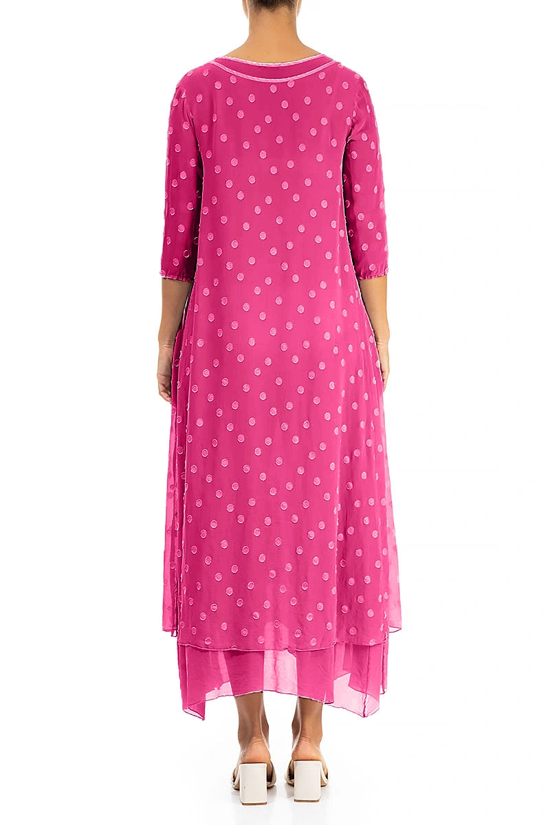 Fuchsia Dotty Silk Dress 2