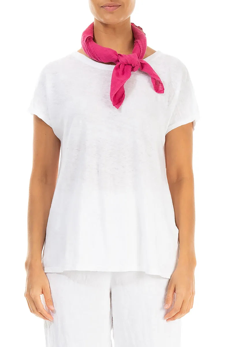 Écharpe en lin de gaze fuchsia