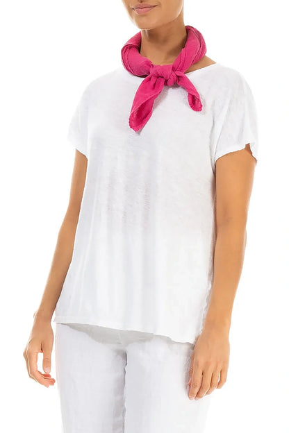 Écharpe en lin de gaze fuchsia