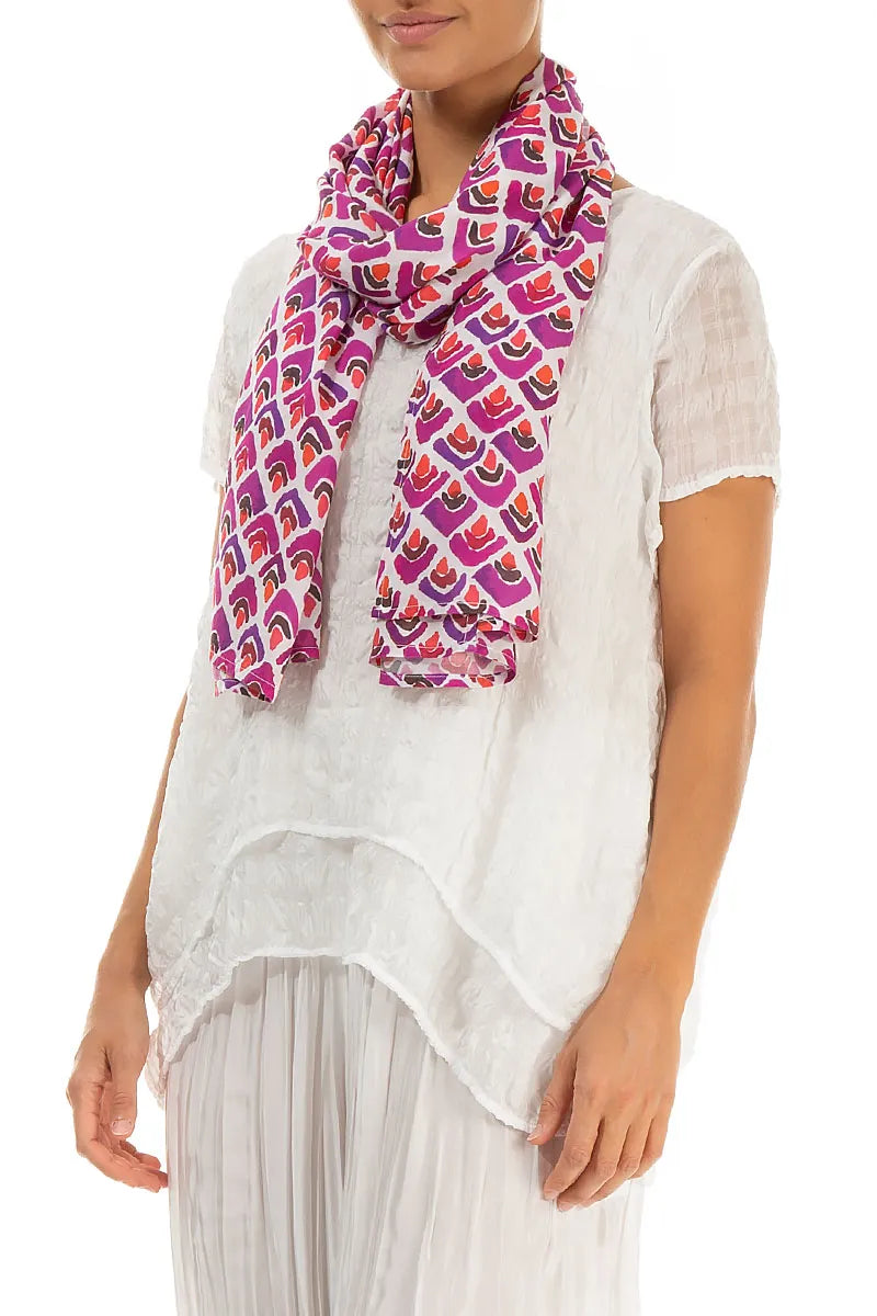 Fuchsia Mosaic Light Scarf 4