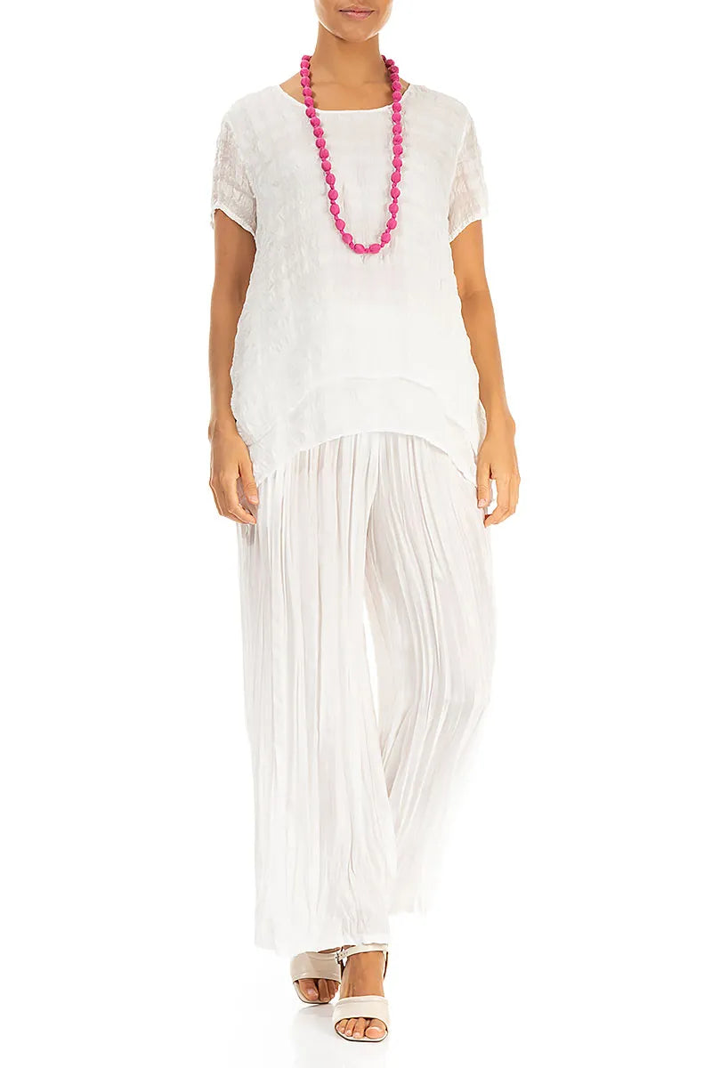 Fuchsia Silk Fine Bead Necklace 2