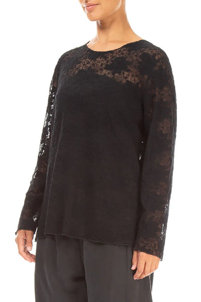 Full Black Floral Cotton Lace Blouse 3