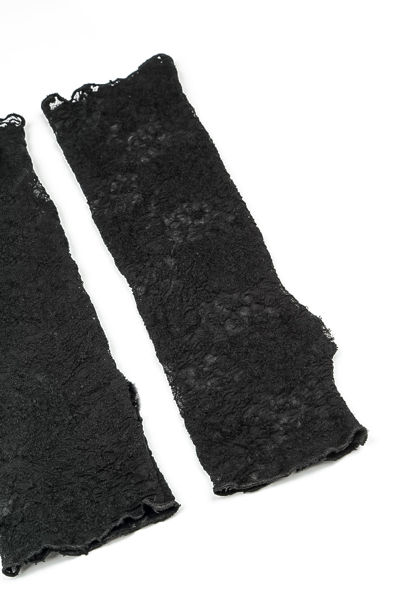 Full Black Floral Cotton Lace Wristlets 7