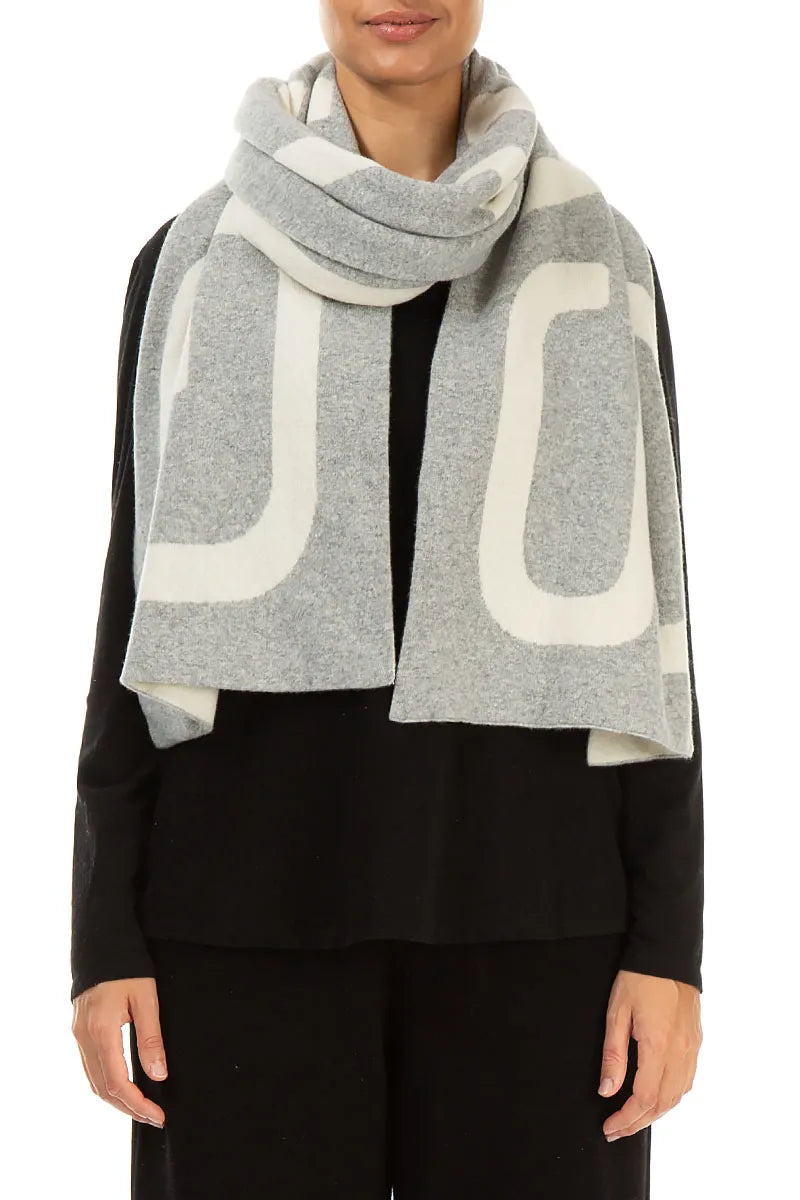 GRIZAS Light Grey Soft Wool Scarf