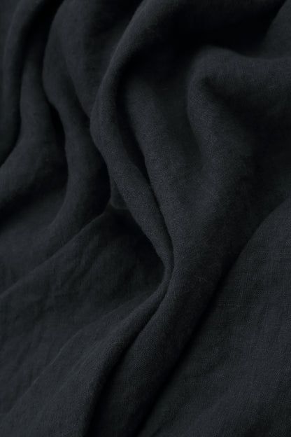 Gathered Graphite Linen Jacket