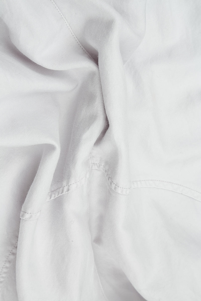 Gathered Knee Pearl Grey Silk Cotton Trousers